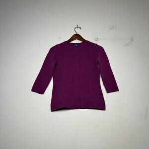 VTG GAP Stretch Lambswool Sweater Women XS Purple Prep 90s Retro Button Up Warm